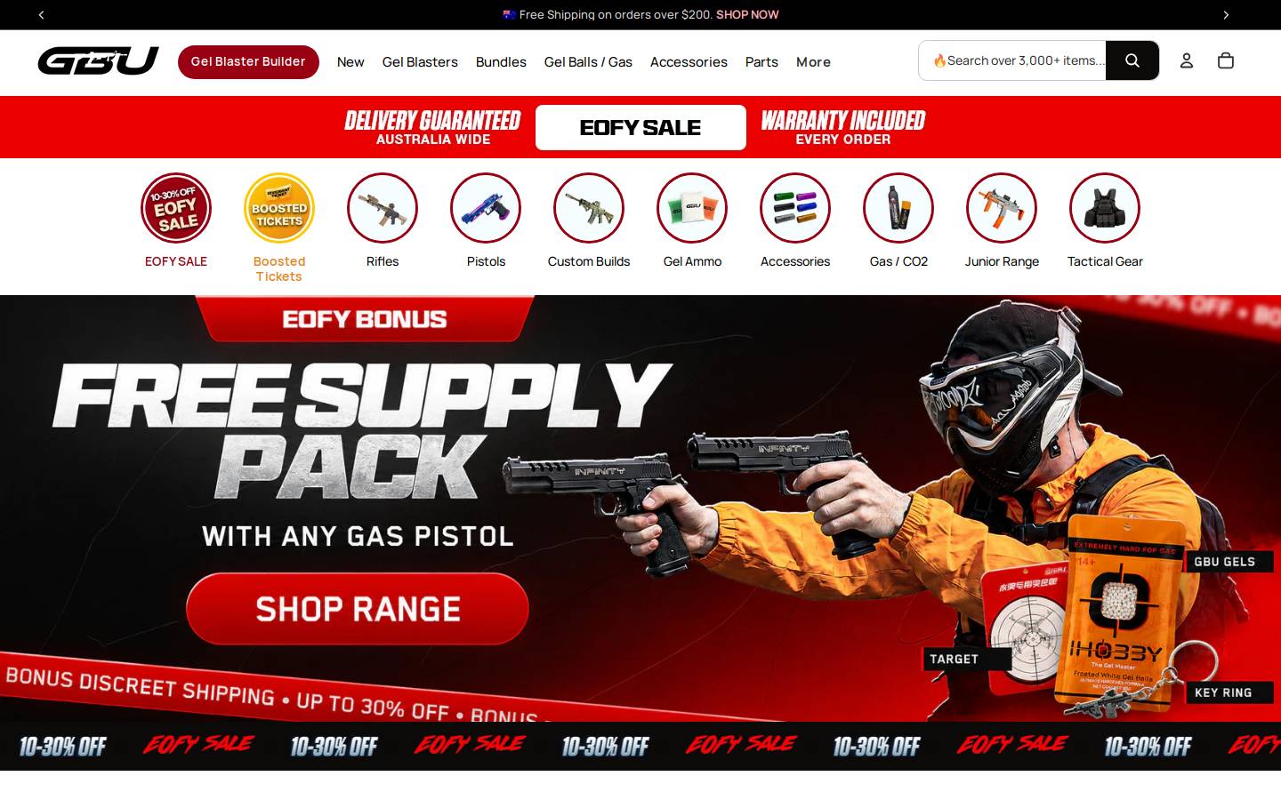 gelballundercover.com.au homepage screenshot