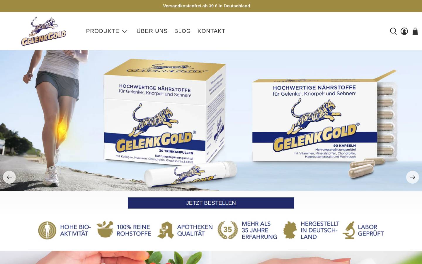 gelenkgold.de homepage screenshot