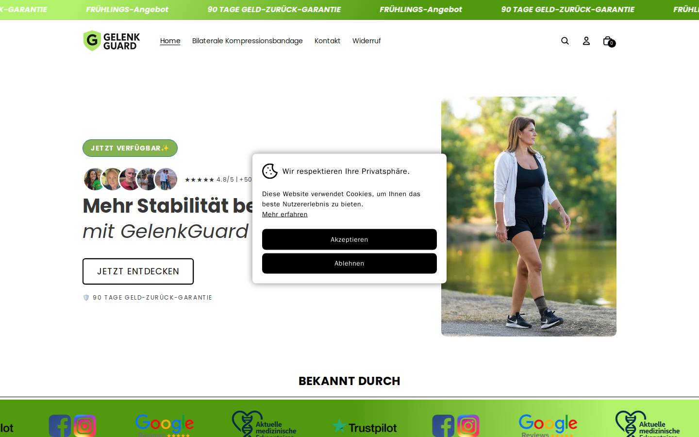 Gelenkguard Pro homepage screenshot