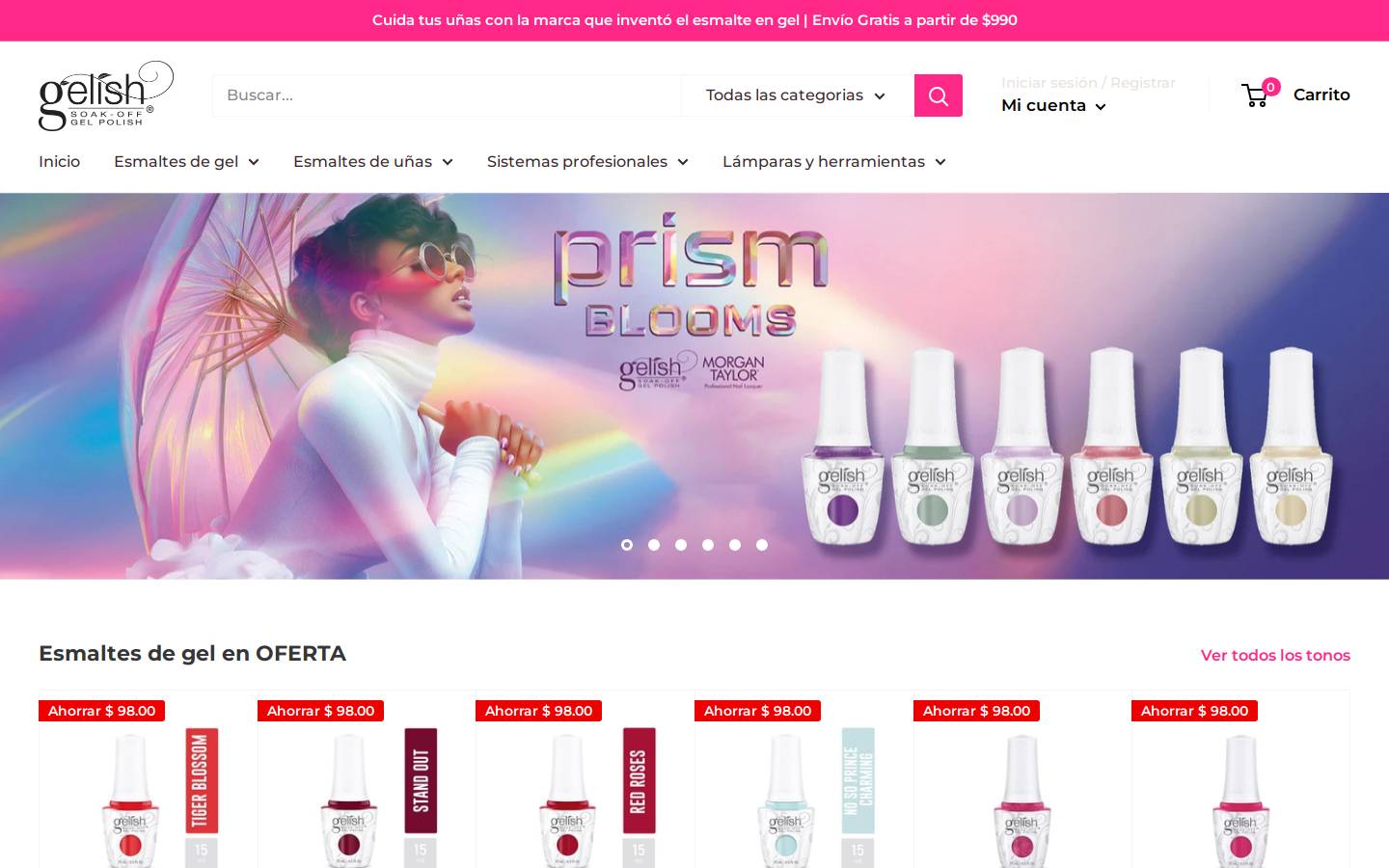gelishshop.mx homepage screenshot