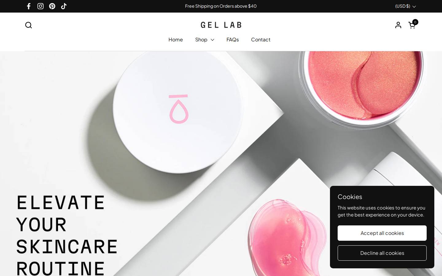gellabskincare.com homepage screenshot