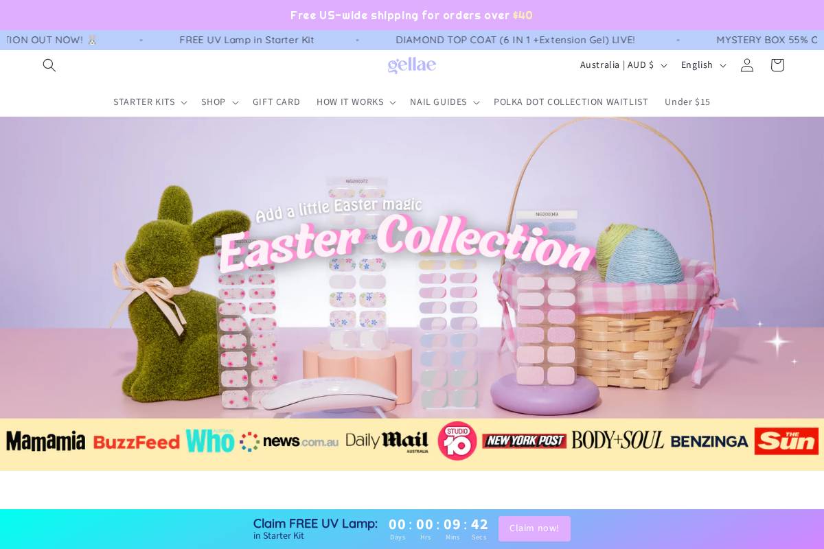 Gellae homepage screenshot