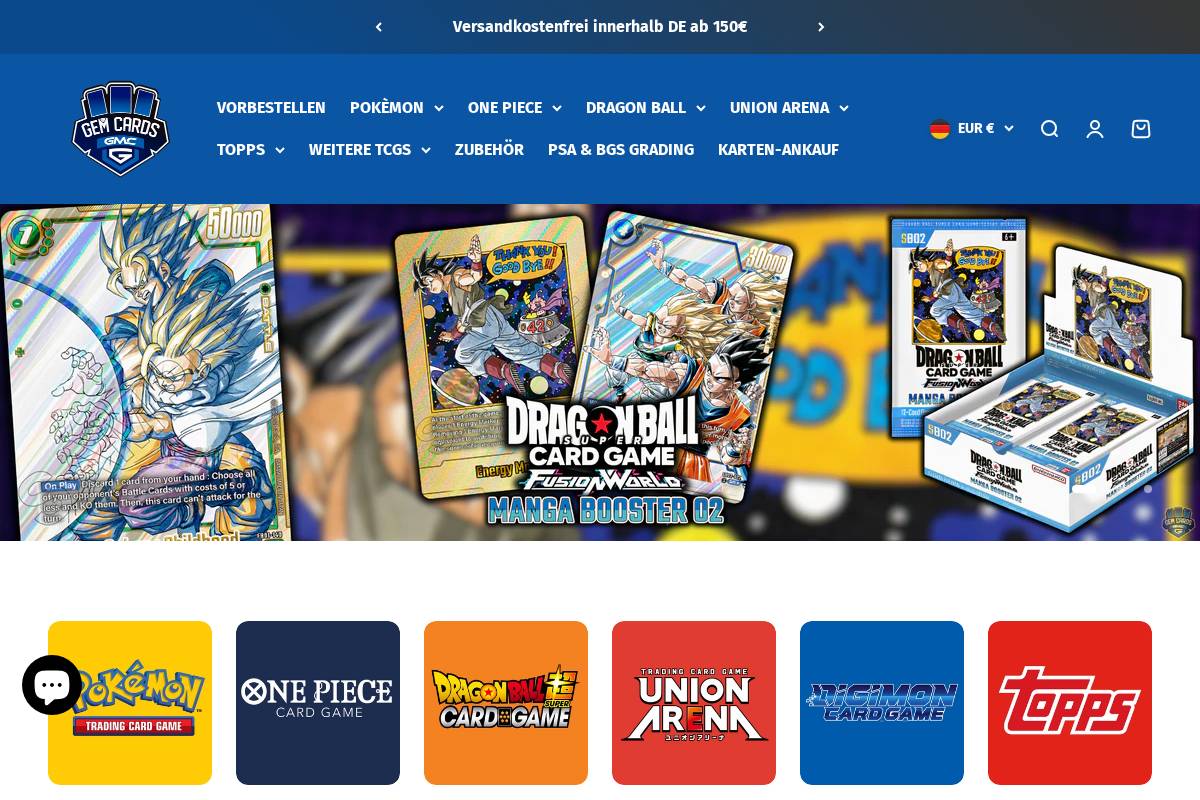 Gemcards homepage screenshot