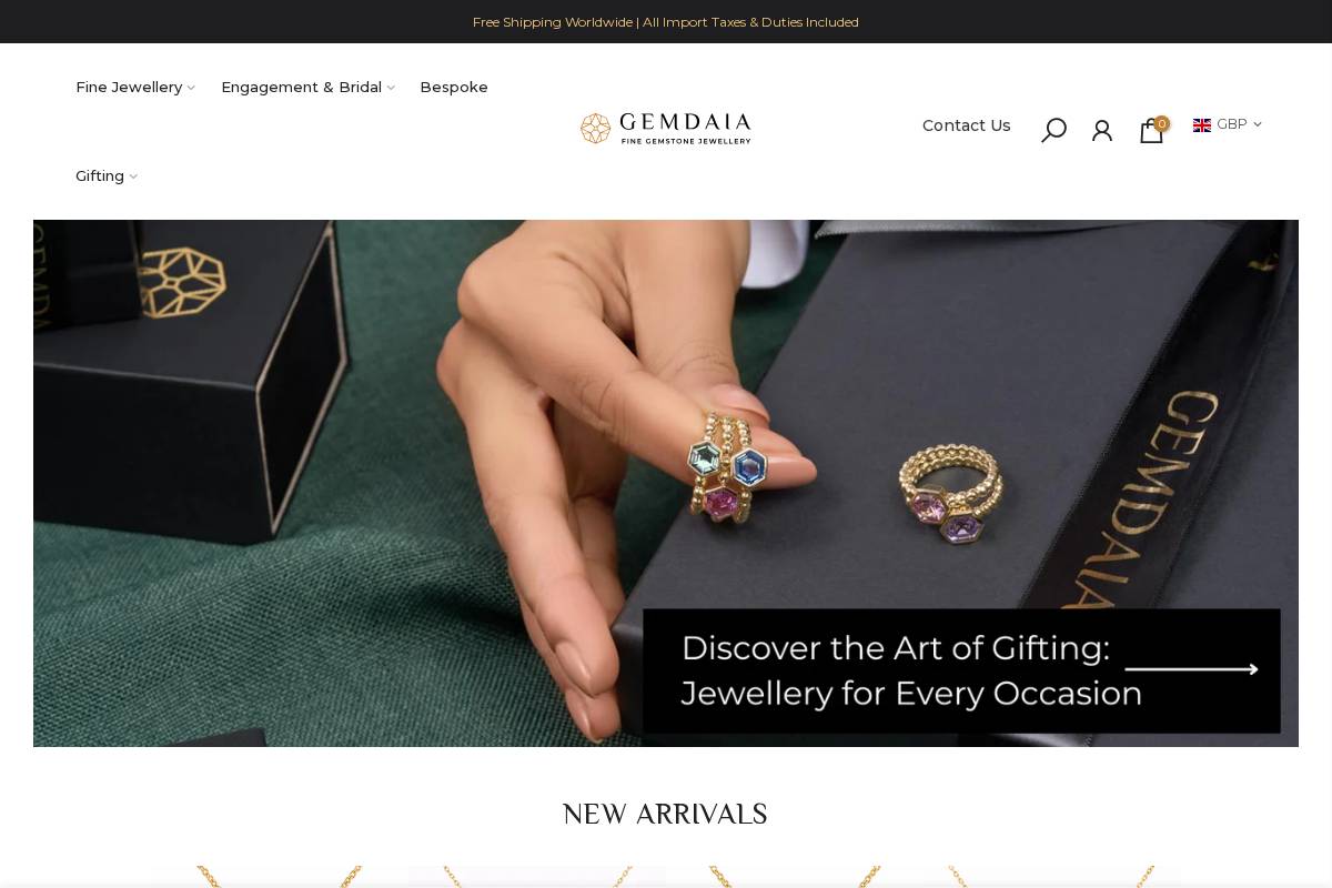 Gemdaia homepage screenshot
