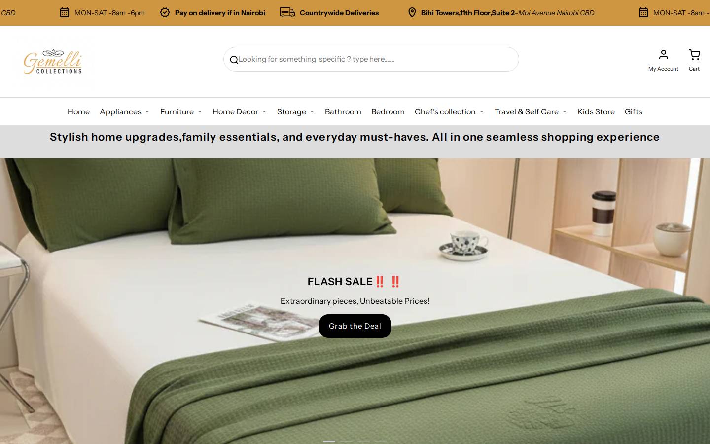 gemellicollections.com homepage screenshot