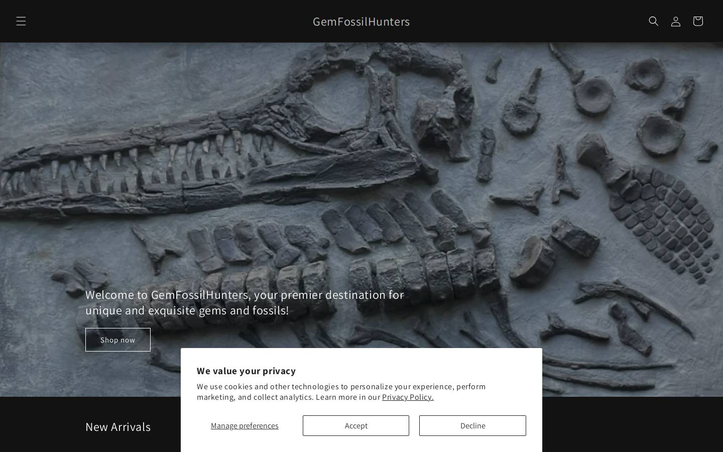 gemfossilhunters.com homepage screenshot