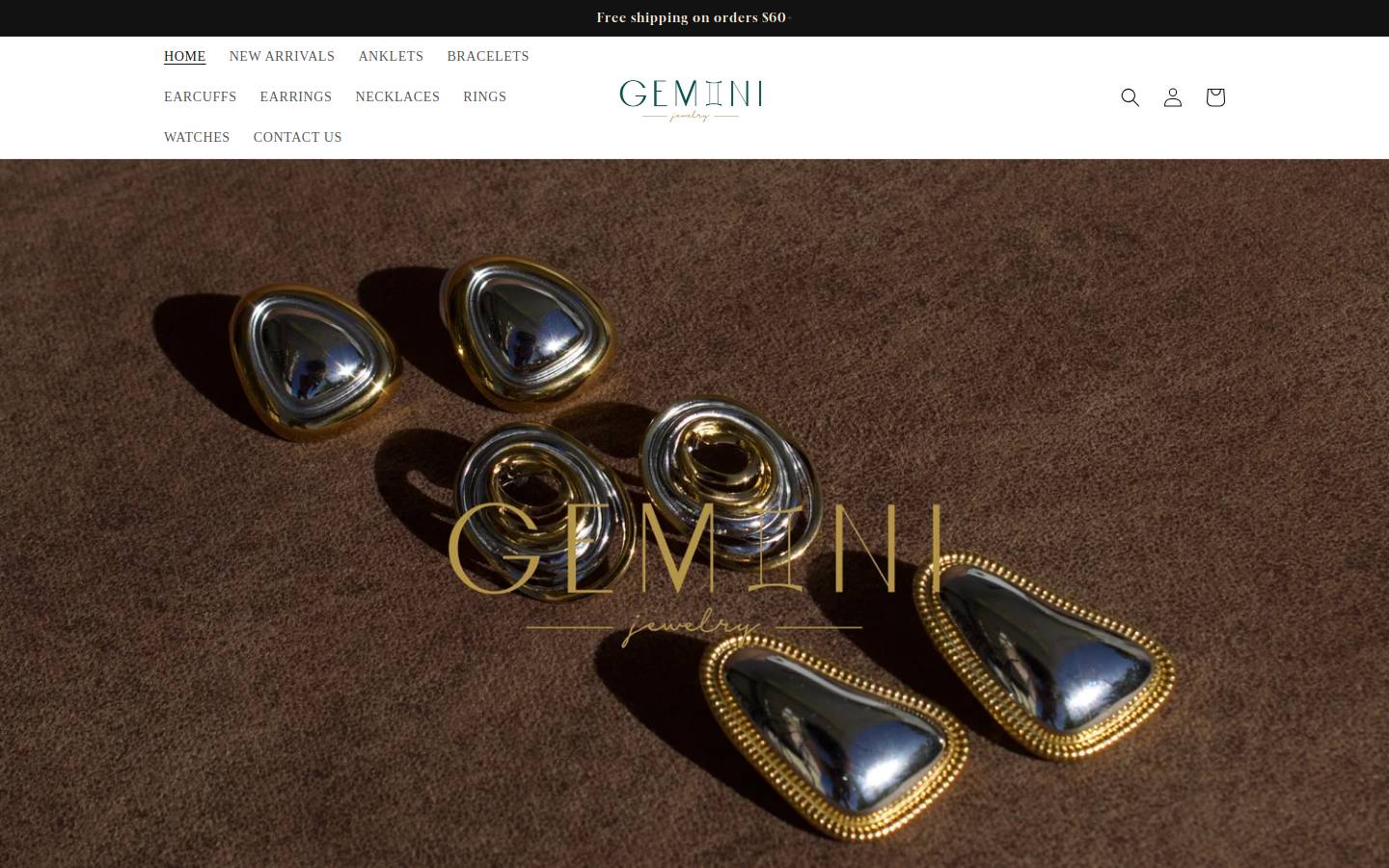 gemiinijewelry.com homepage screenshot