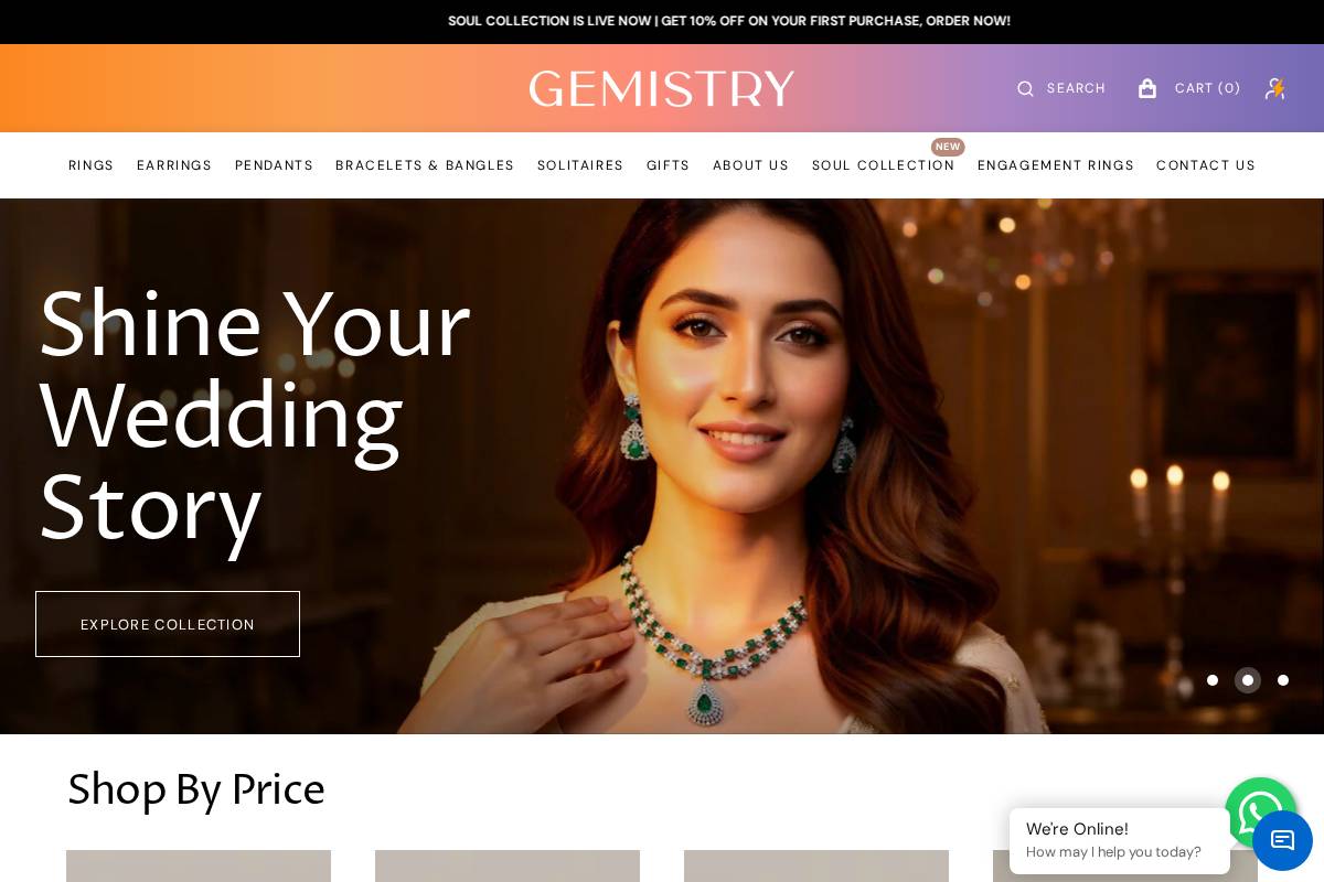 gemistryjewels.in homepage screenshot