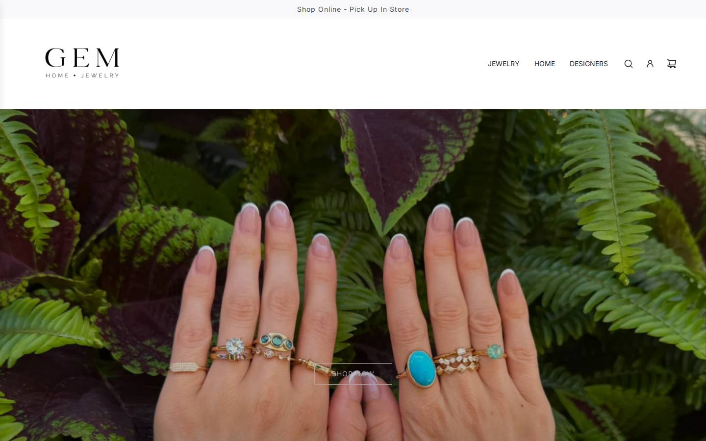 gemjewelryboutique.com homepage screenshot