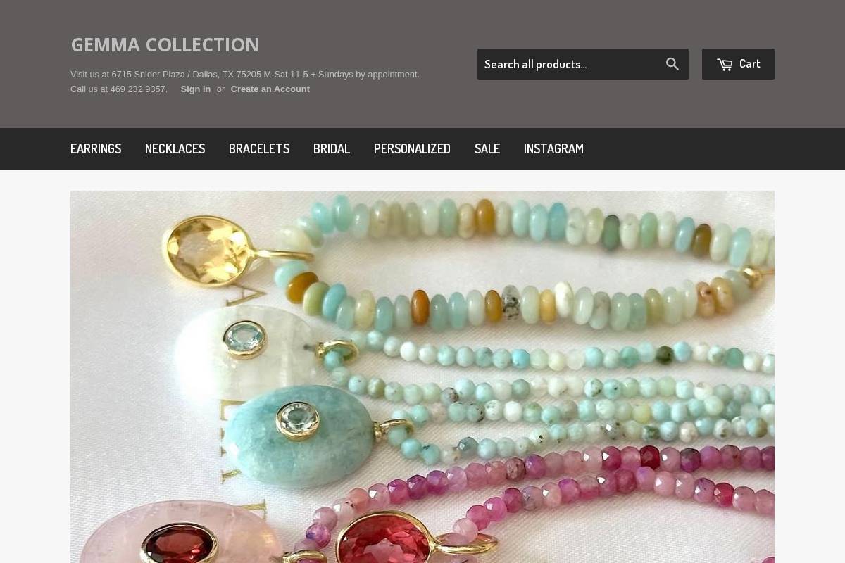 gemmacollection.com homepage screenshot