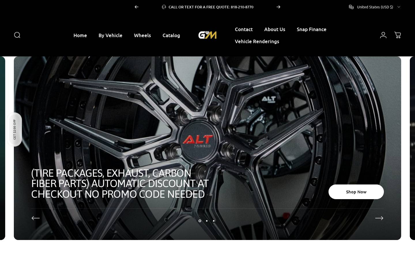gemmotorsports.com homepage screenshot