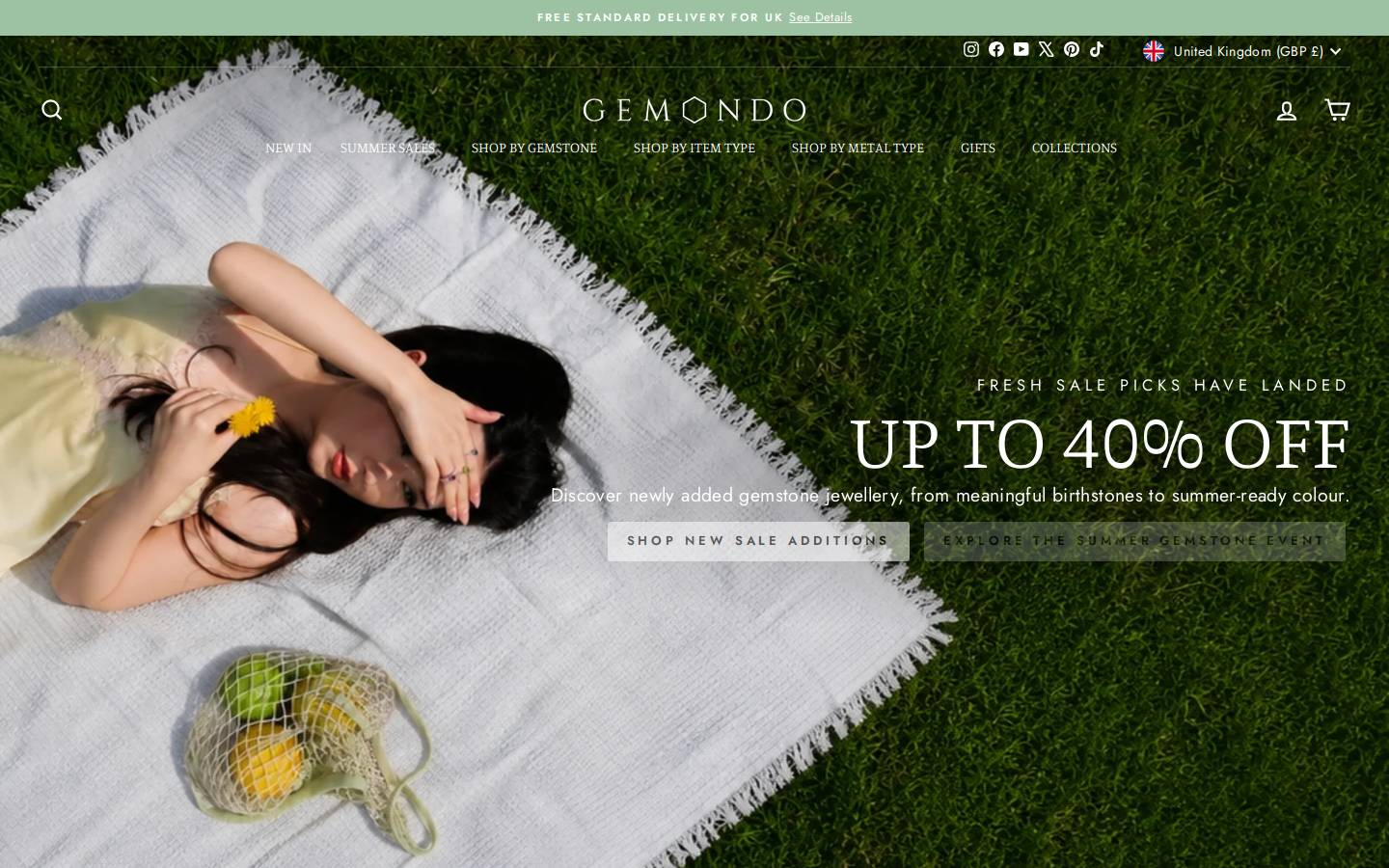 Gemondo Jewellery homepage screenshot