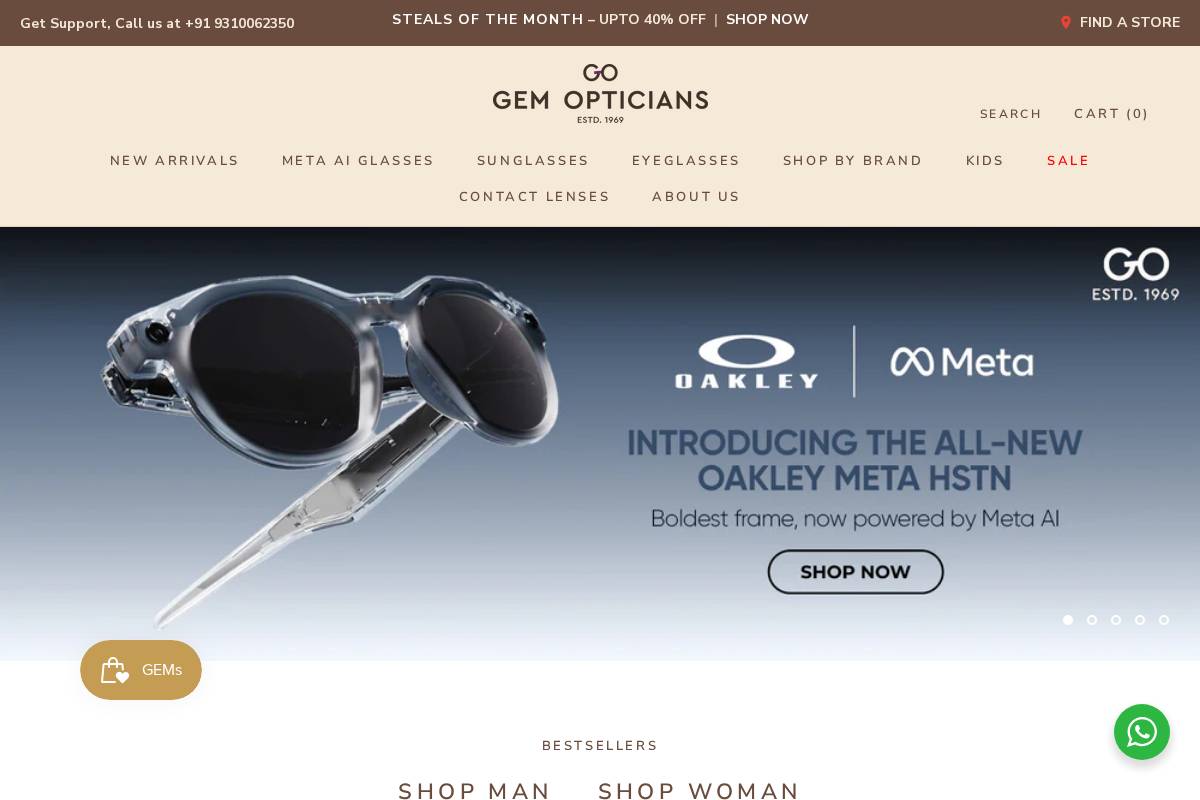 Gemopticians homepage screenshot