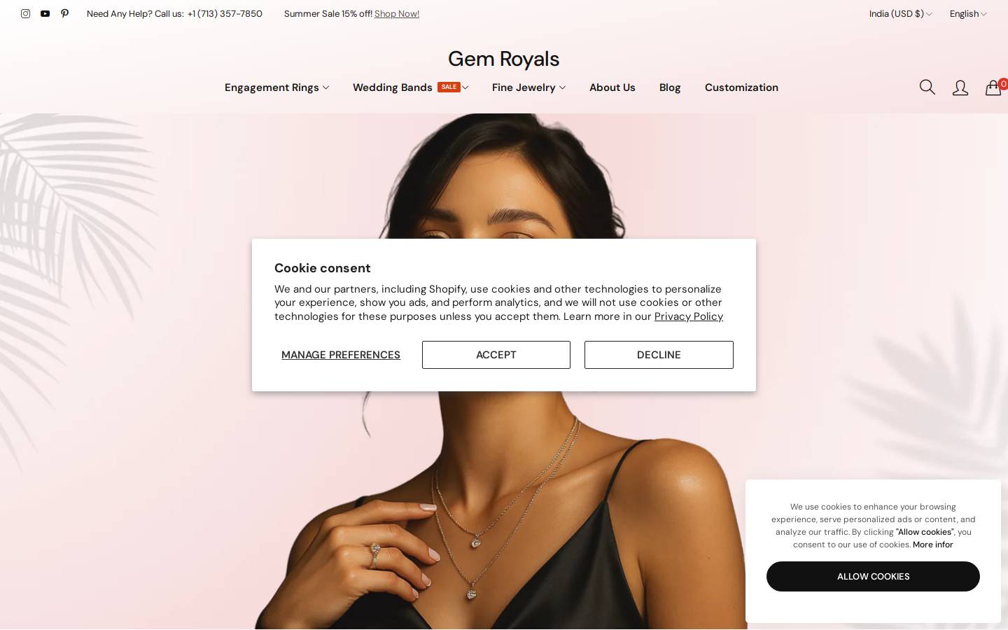 gemroyals.com homepage screenshot
