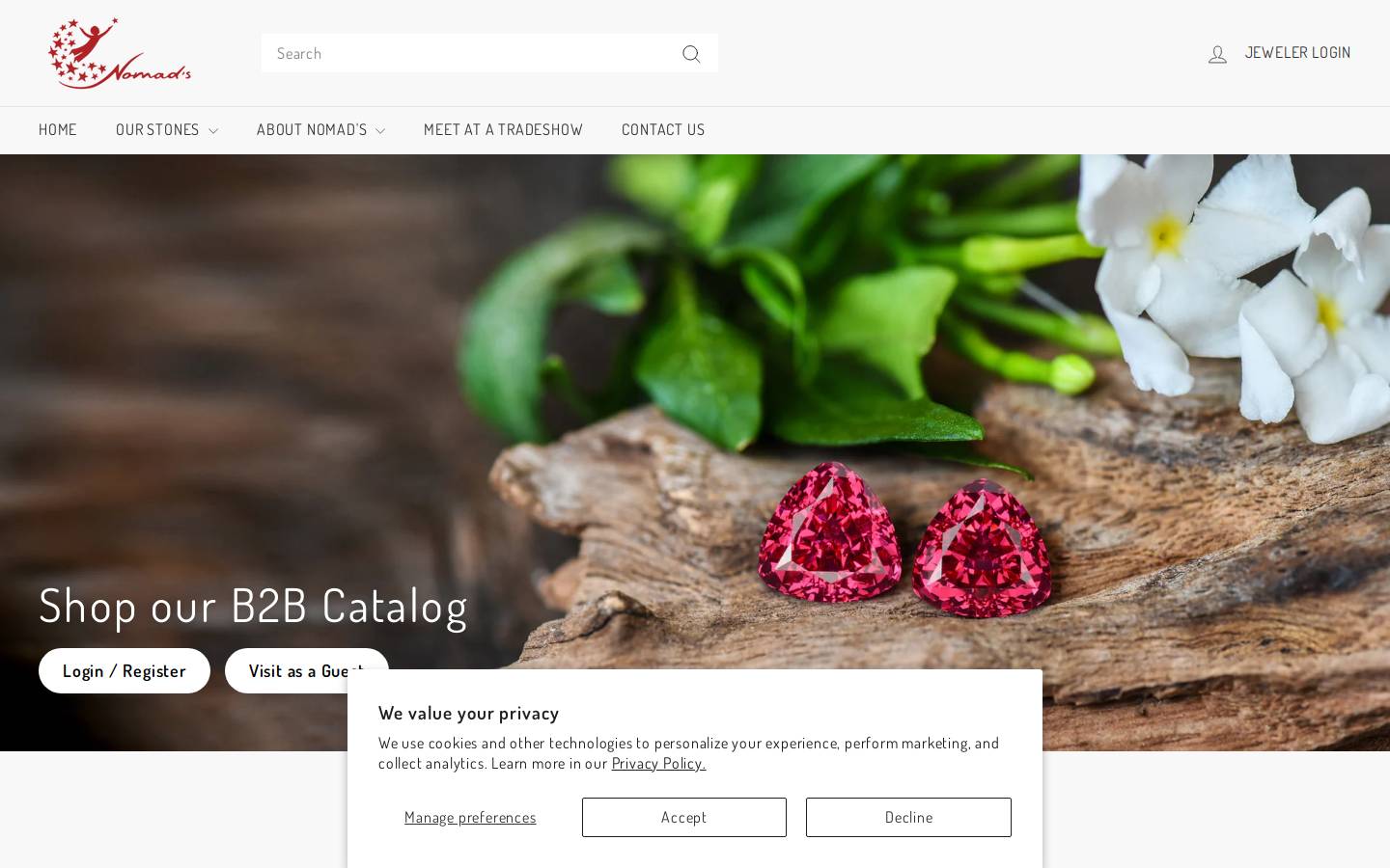gemsbynomads.com homepage screenshot