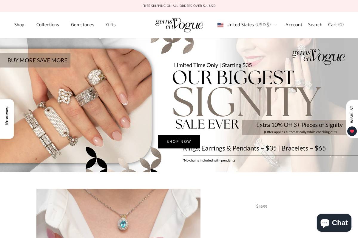 gemsenvogue.com homepage screenshot