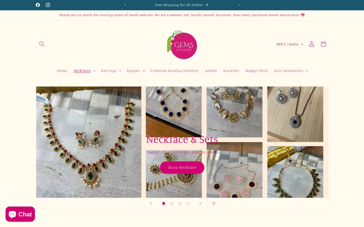 gemsofsouth.com homepage screenshot