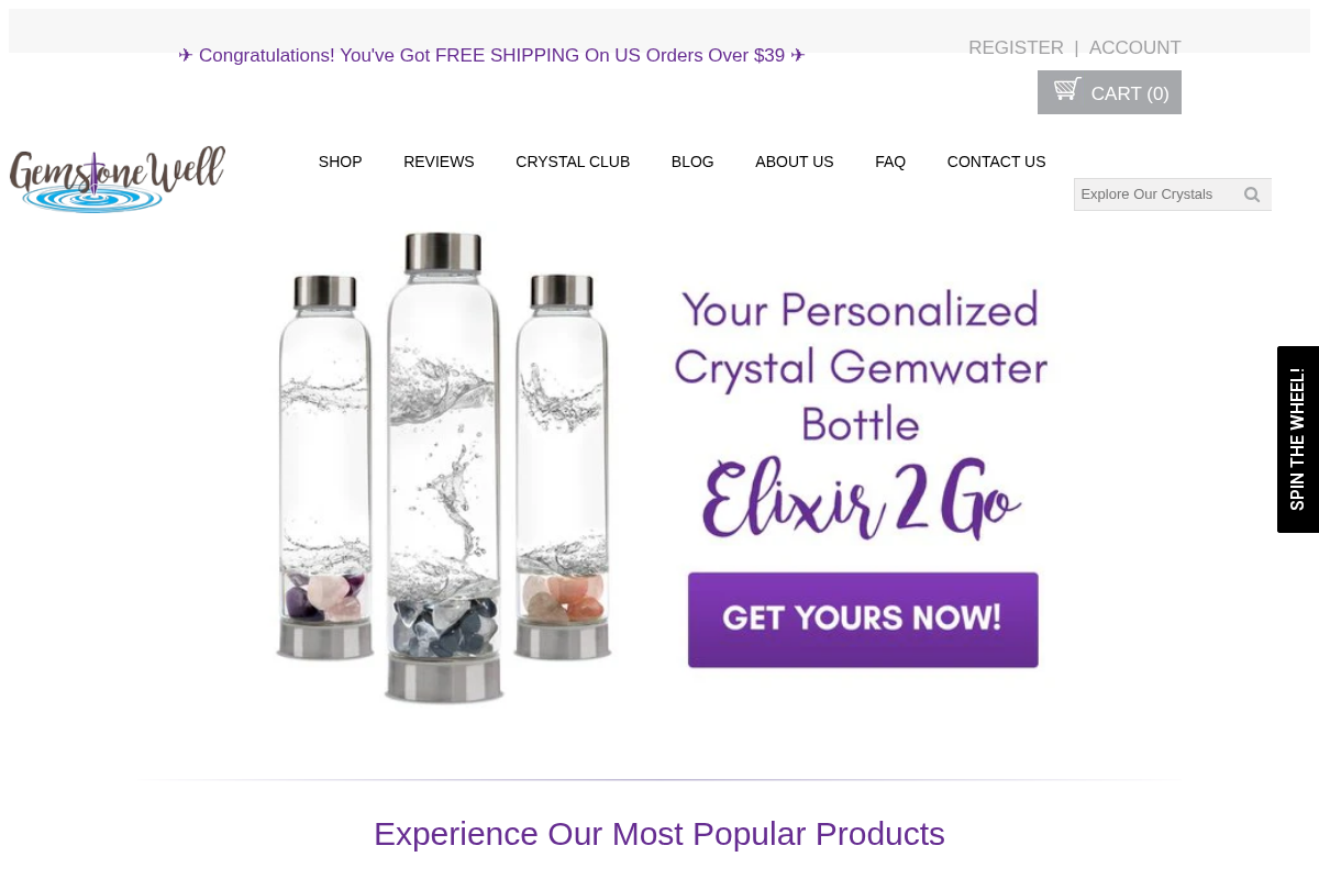 Gemstone Well homepage screenshot