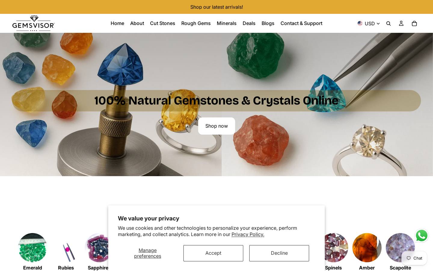 Gemsvisor homepage screenshot