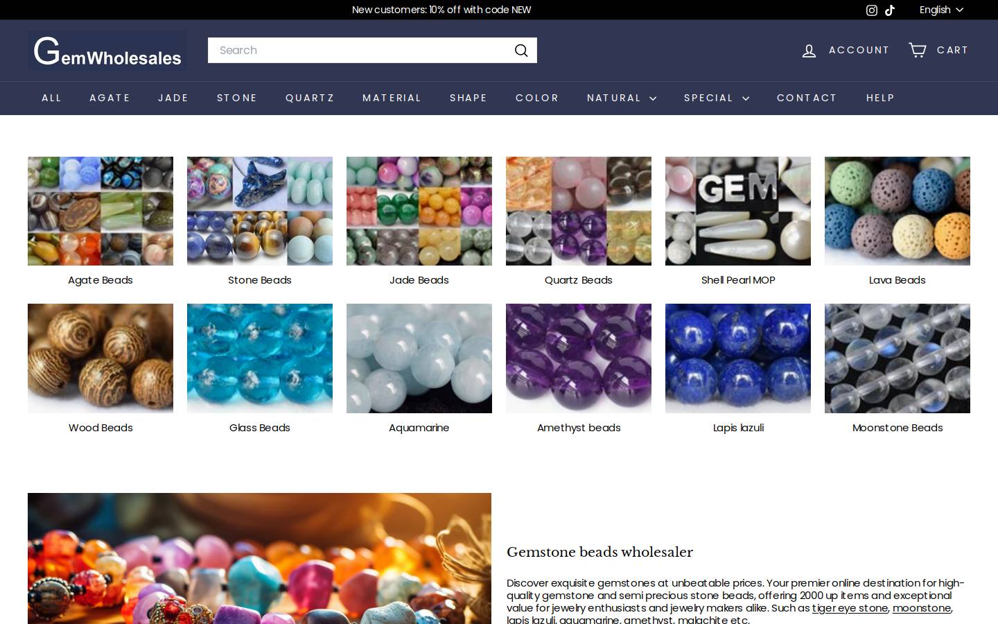 gemwholesales.com homepage screenshot