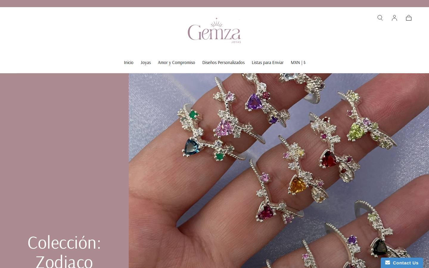 gemzajoyas.com homepage screenshot