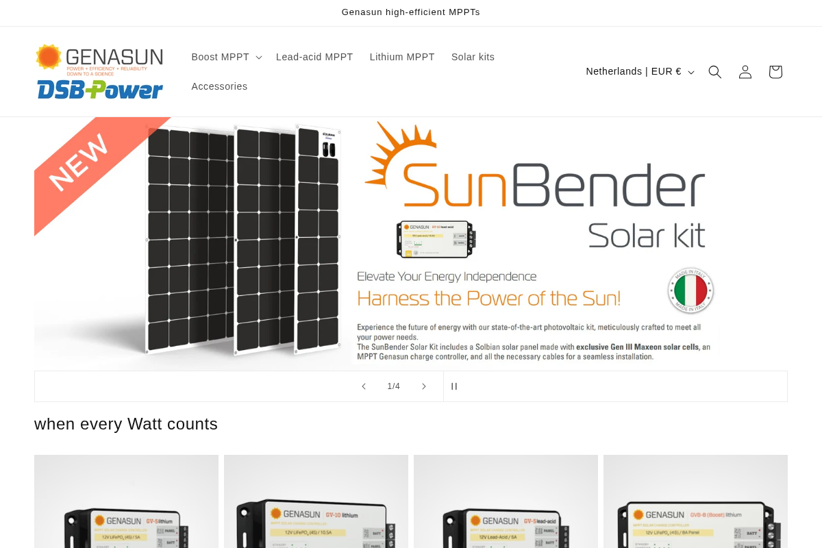 genasun.eu homepage screenshot