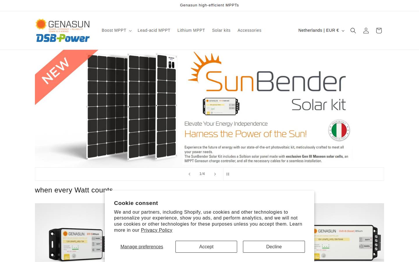 genasun.nl homepage screenshot