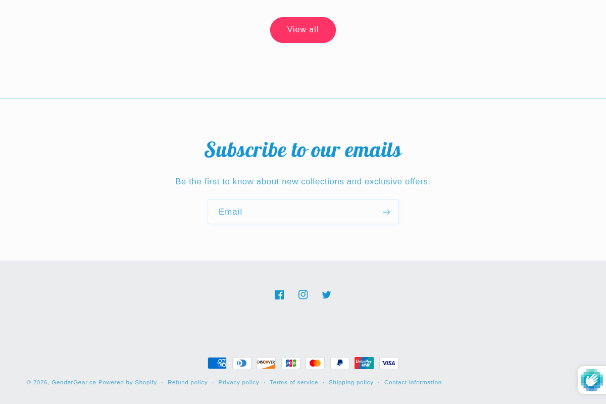 GenderGear.ca homepage screenshot