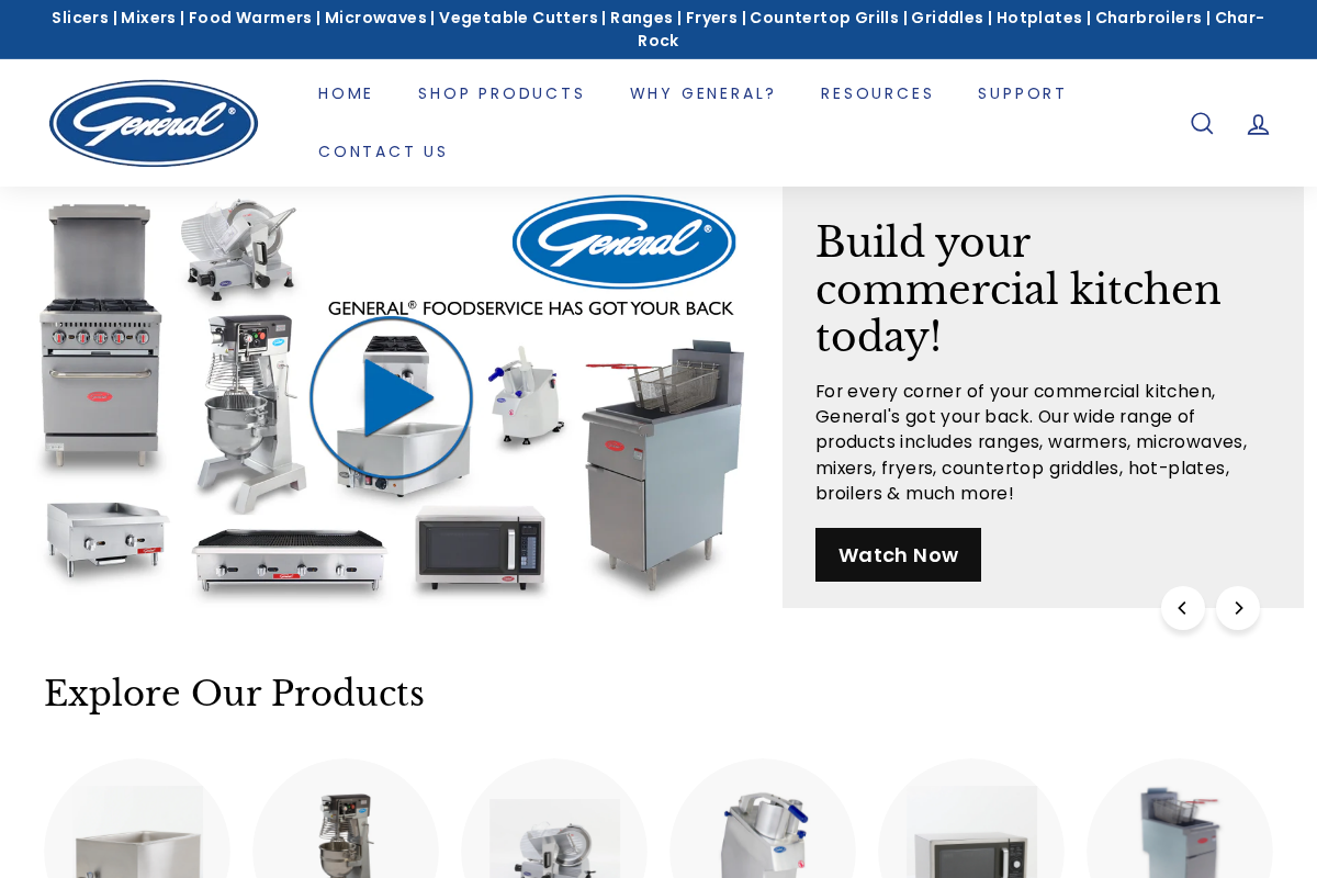 General Food Service homepage screenshot