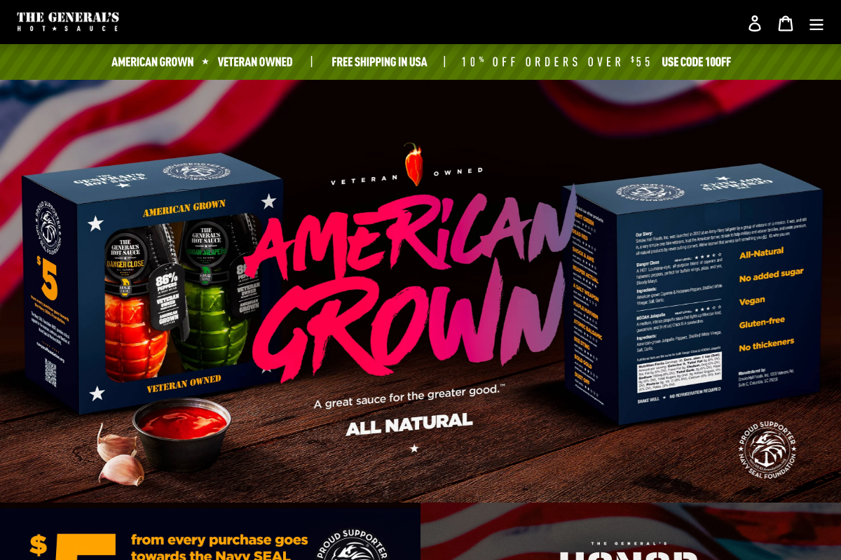 generalshotsauce.com homepage screenshot