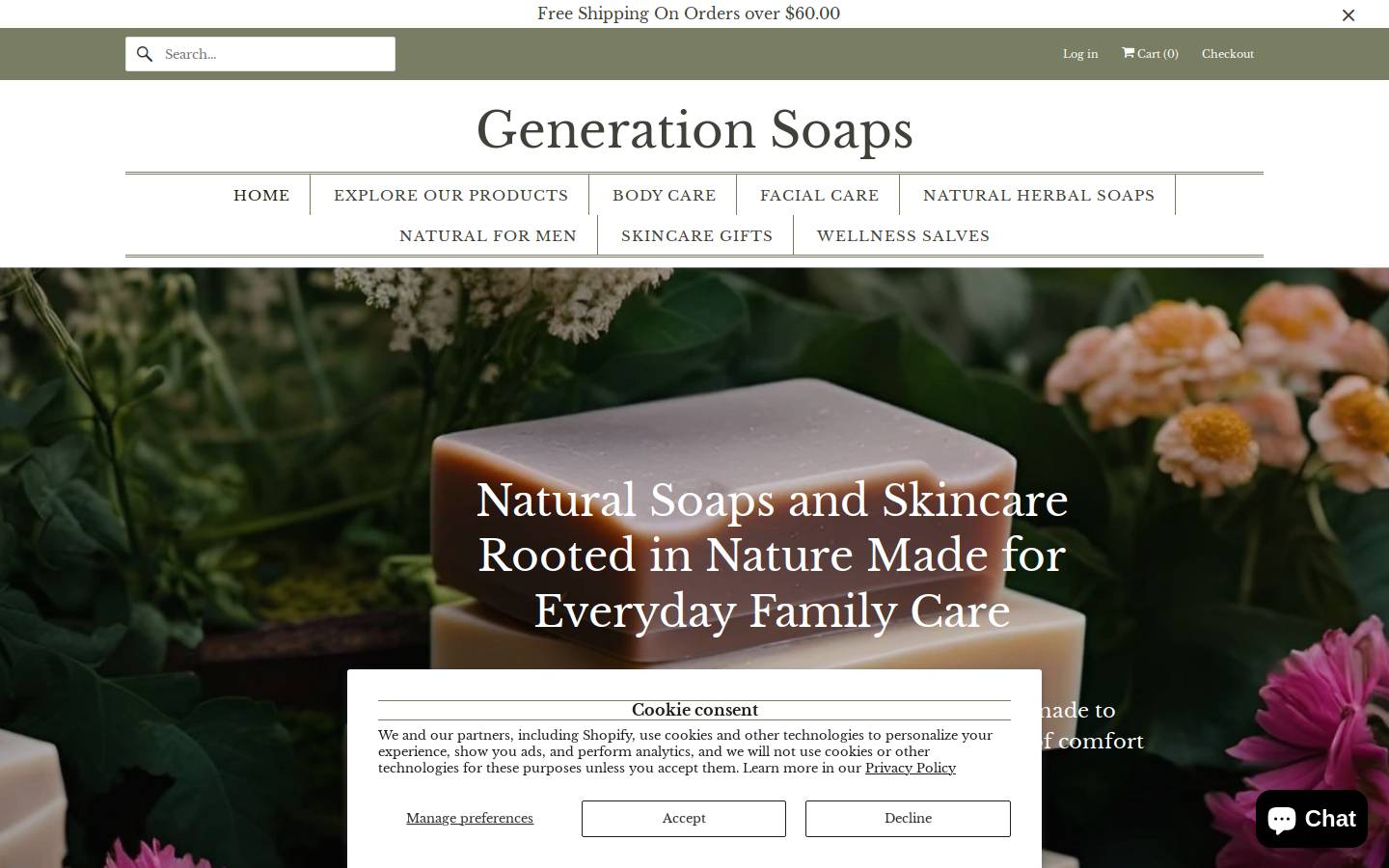 generationsoaps.com homepage screenshot