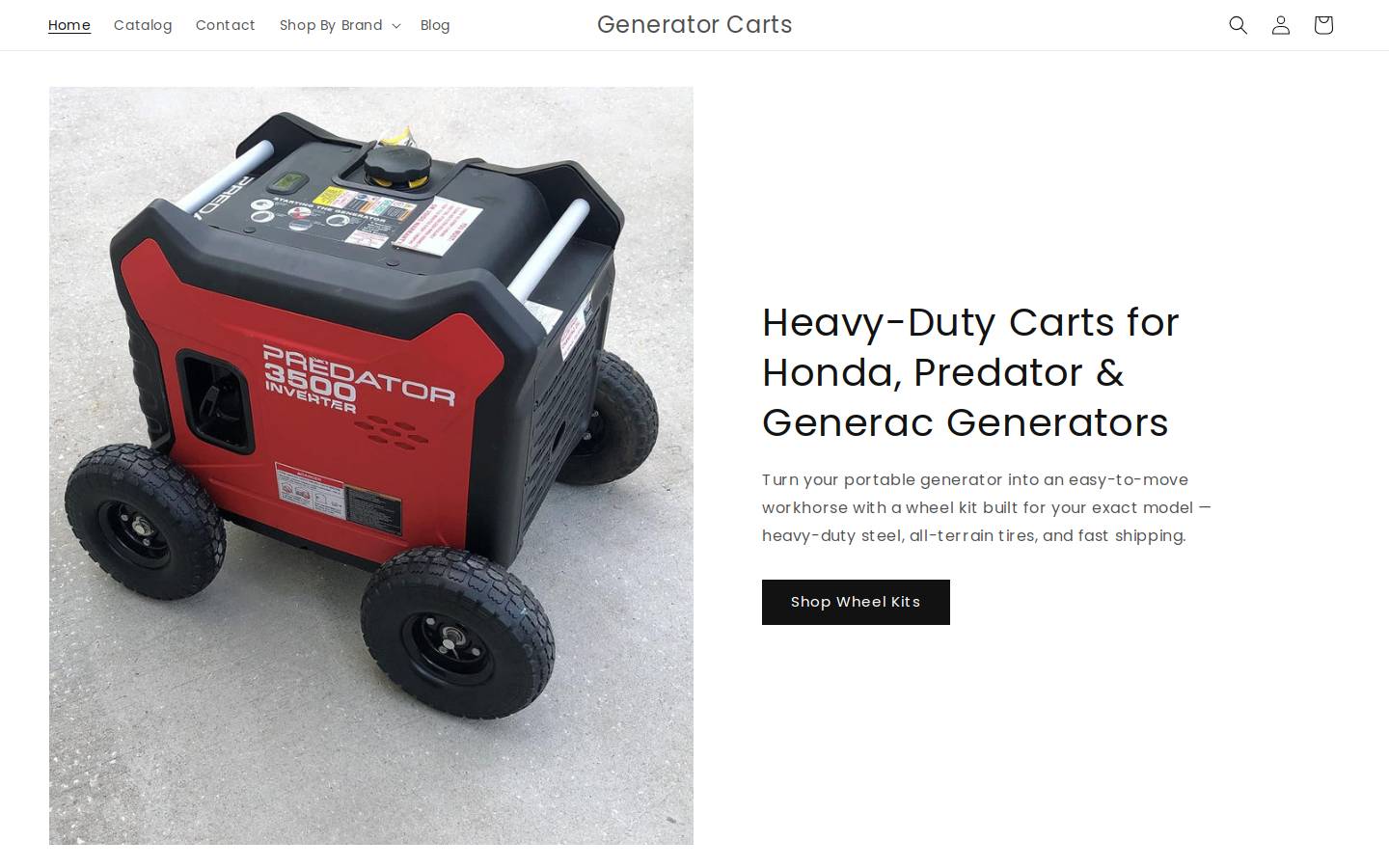 generatorcarts.com homepage screenshot
