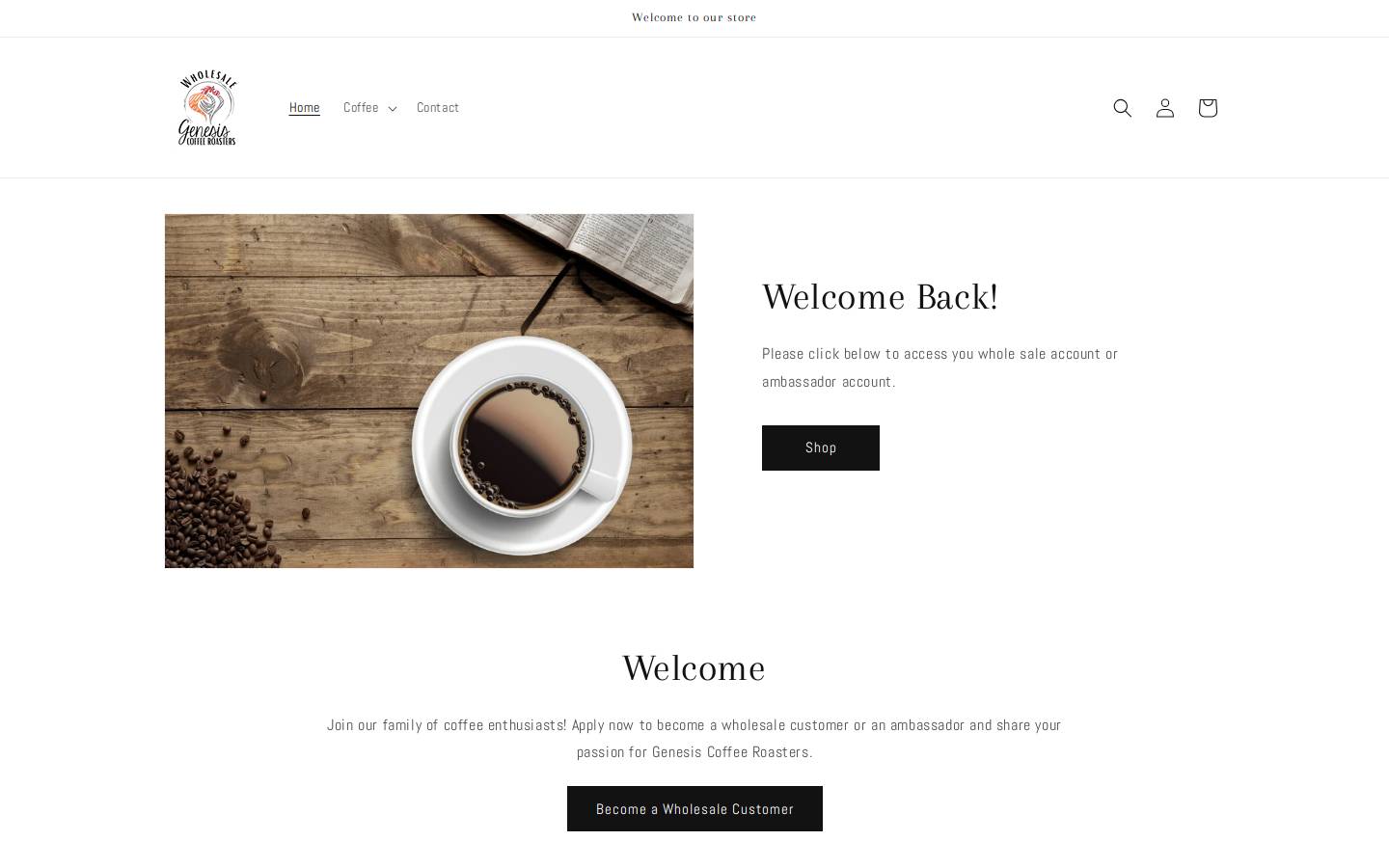 genesisroastery.com homepage screenshot