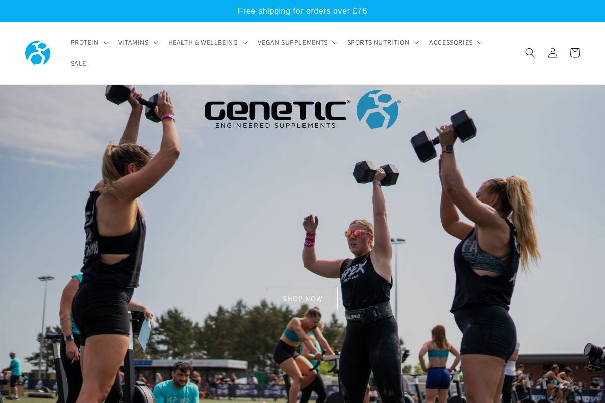 Genetic Supplements homepage screenshot