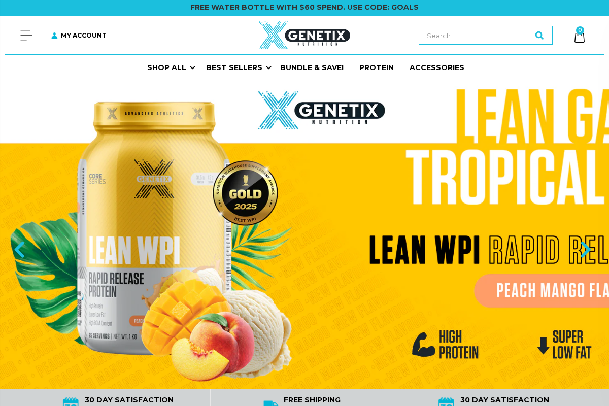 Genetix Nutrition homepage screenshot