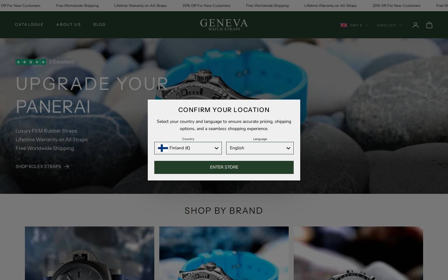 Genevawatchstraps homepage screenshot