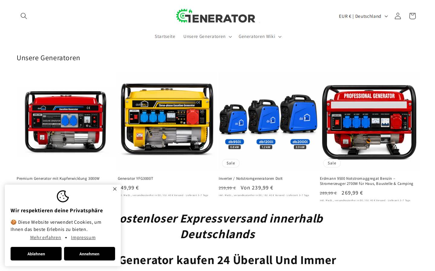 genierator.de homepage screenshot