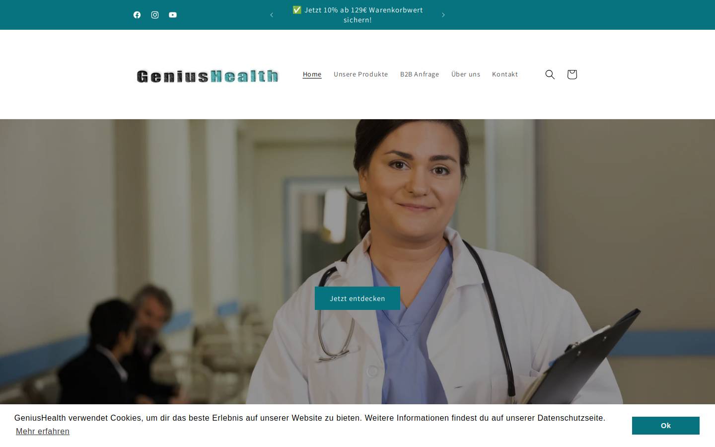 genius-health.com homepage screenshot