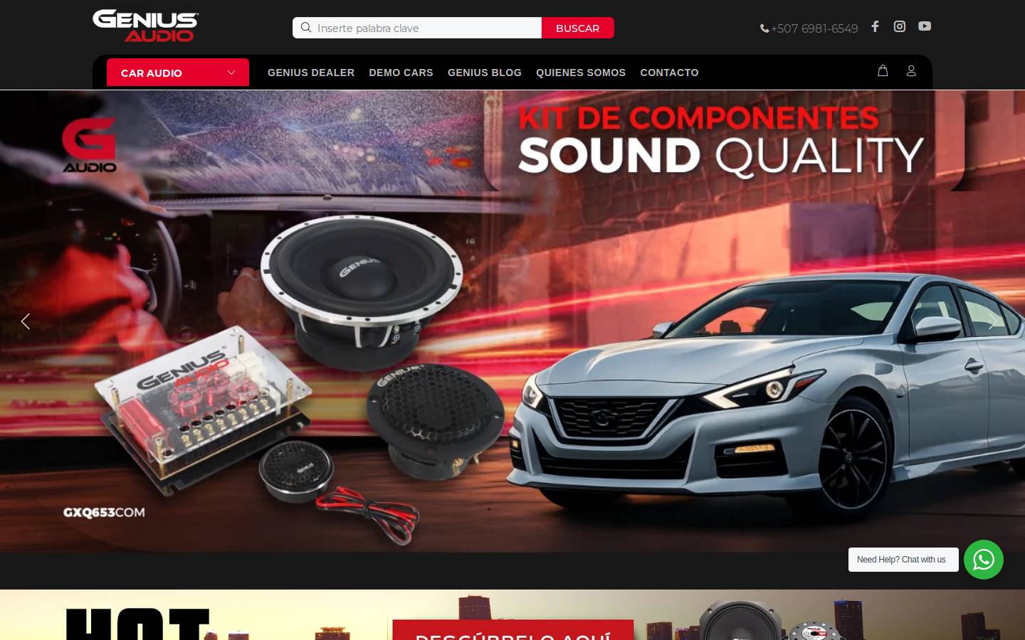 geniusaudio.com homepage screenshot