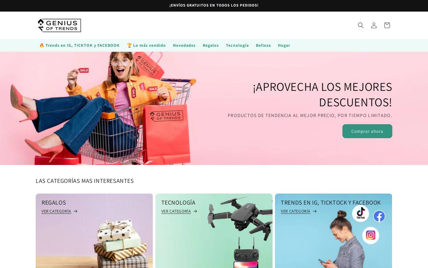 Geniusoftrends homepage screenshot