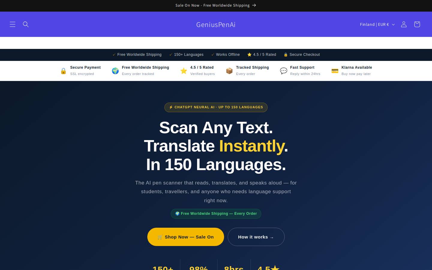 geniuspenai.com homepage screenshot