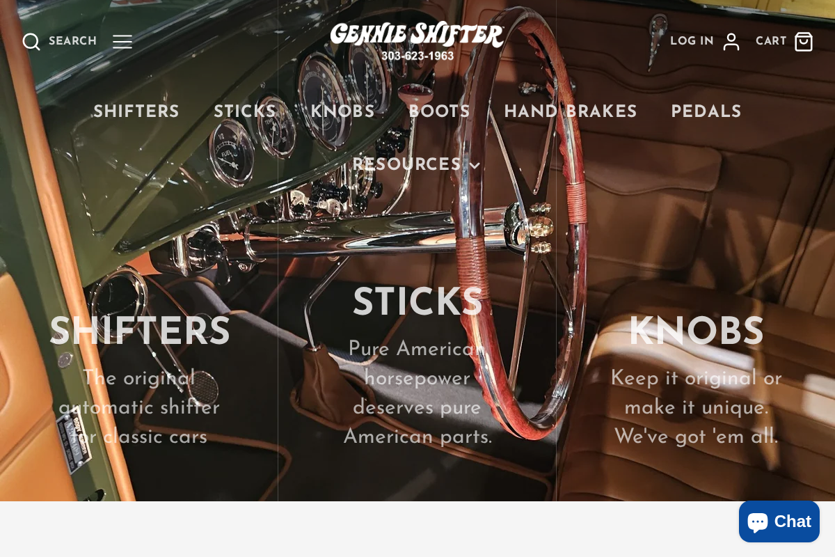 Gennie Shifter homepage screenshot