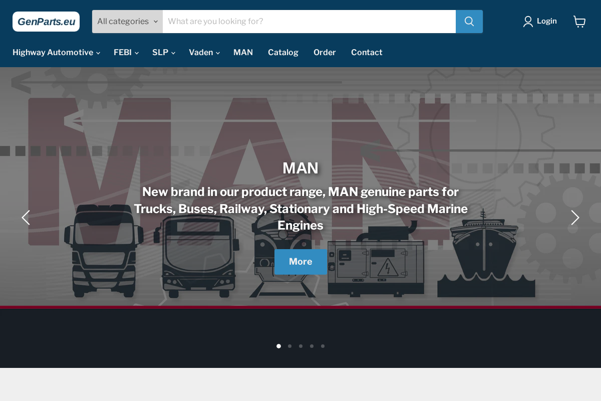 Genparts homepage screenshot