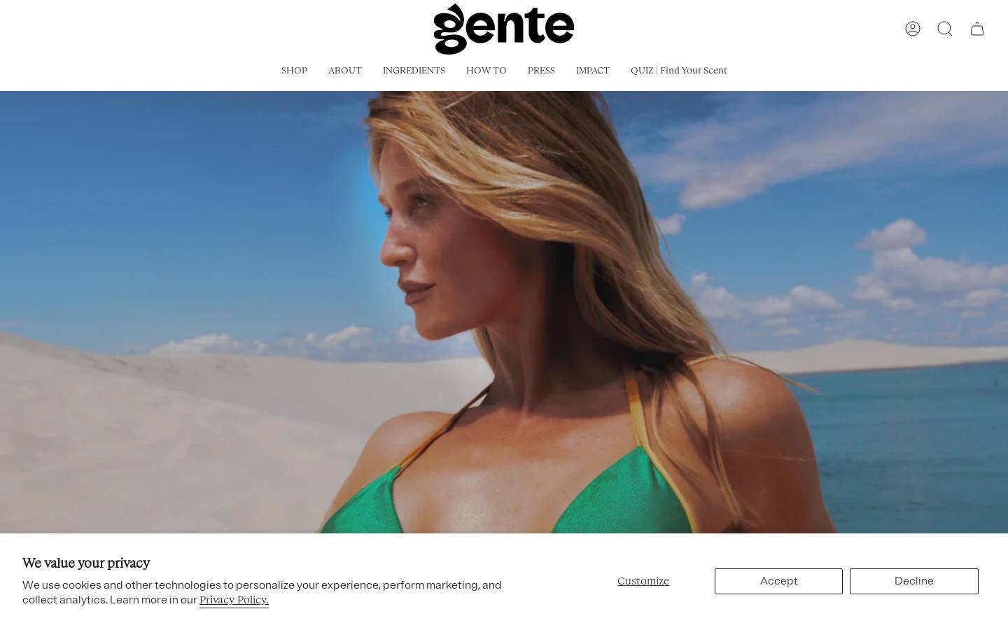 gentebeauty.com homepage screenshot