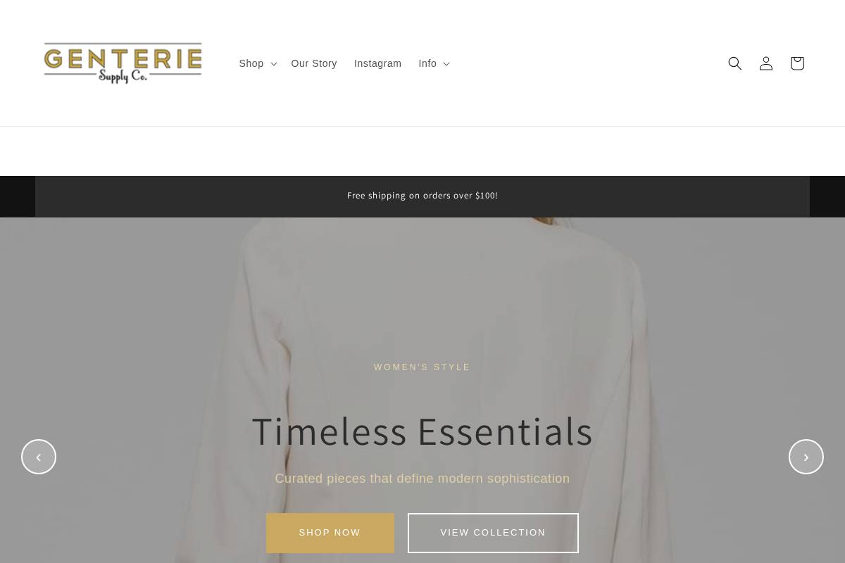 genterie.com homepage screenshot
