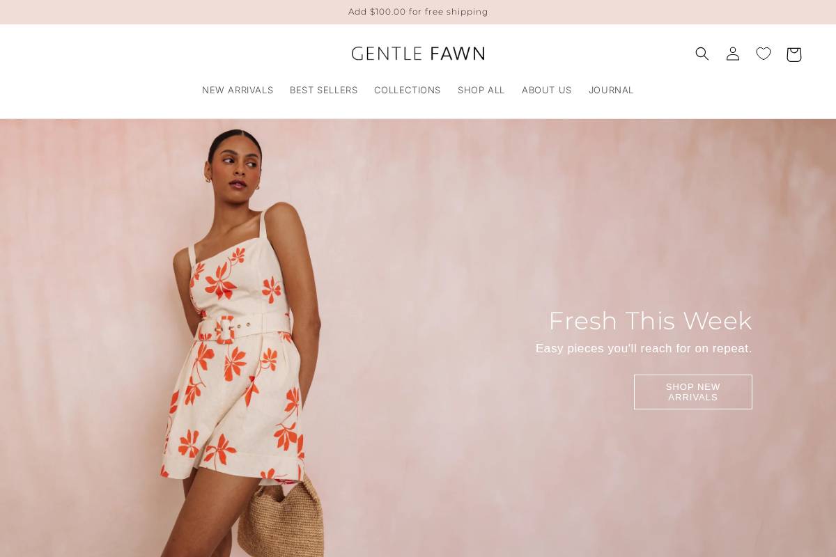 Gentle Fawn homepage screenshot