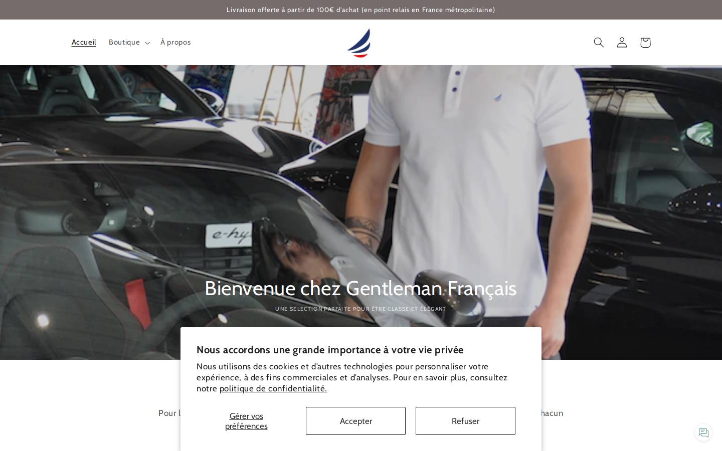 gentlemanfrancais.com homepage screenshot