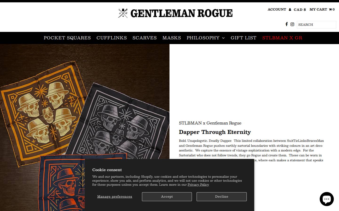 Gentleman Rogue homepage screenshot