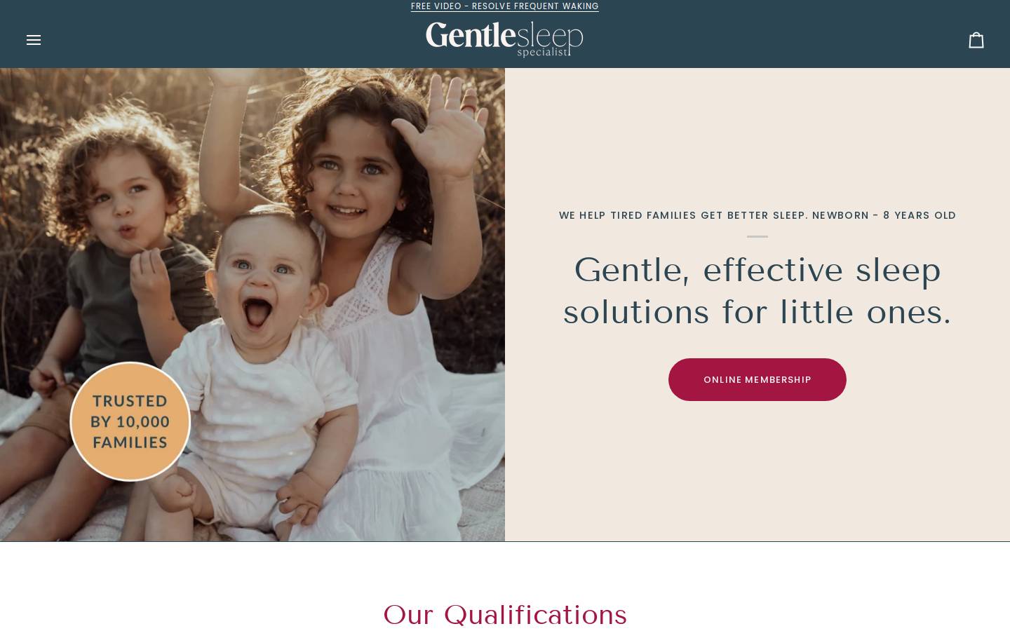 gentlesleep.com.au homepage screenshot