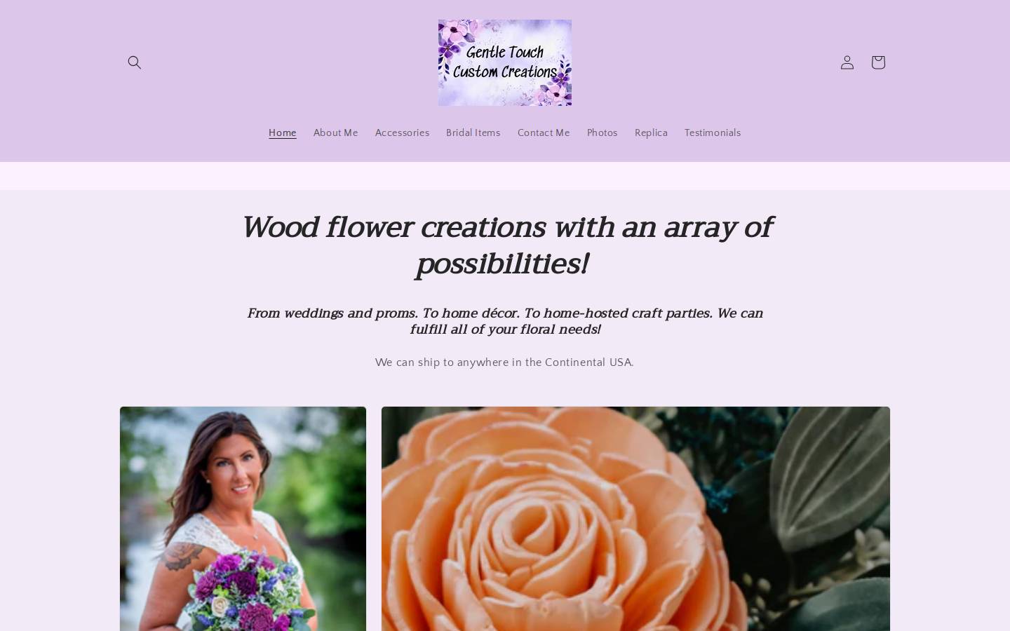 gentletouchcustomcreations.com homepage screenshot